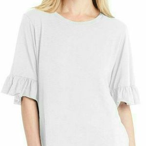 Michael Stars One Size Ruffle Sleeve Top - Supima